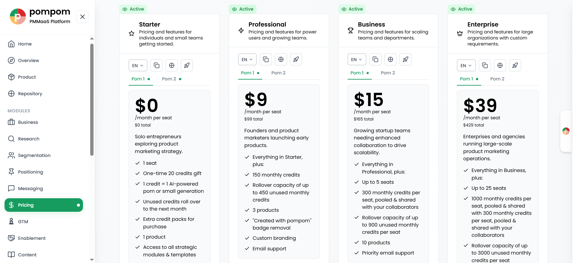 Pricing